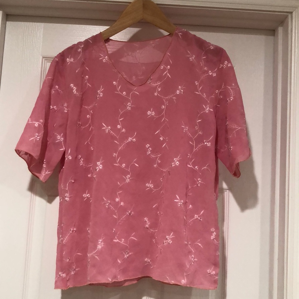 **5 for $16 Deal**No Name Embroidered Pink Floral Blouse